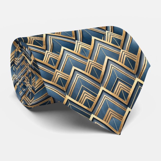 Elegant tiled Art Deco pattern  Tie (Rolled)