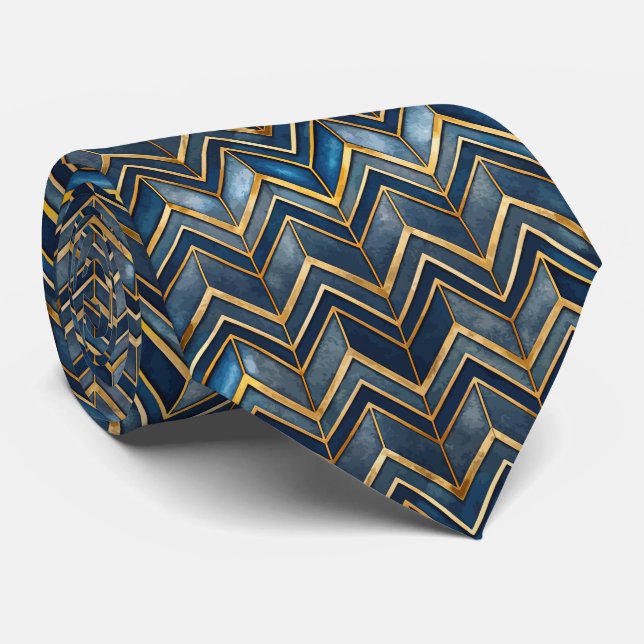 Elegant tiled Art Deco pattern  Tie (Rolled)