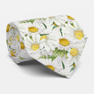 elegant tiled daisy pattern floral tie