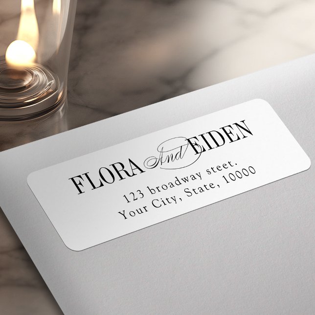 Elegant Timeless Typography Couples Return Address (Elegant Timeless Typography Couples Return Address Label)
