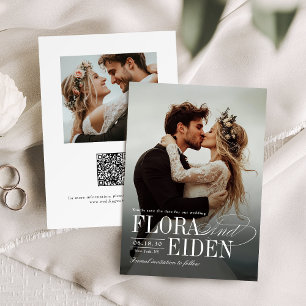 Elegant Timeless Typography Photo Save The Date