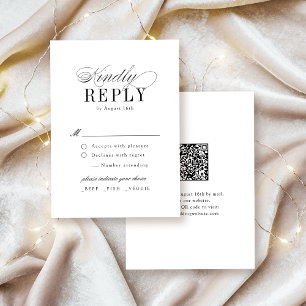 Elegant Timeless Typography Simple Wedding RSVP Card