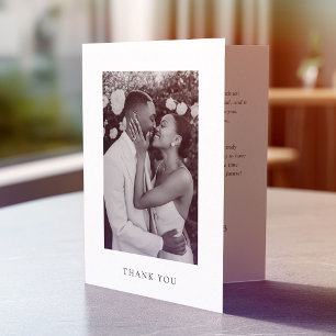 Elegant Timeless Wedding Photo Keepsake Thank You Card