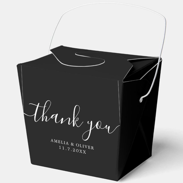 Elegant Timeless Wedding Thank You | Personalized  Favor Box (Front)