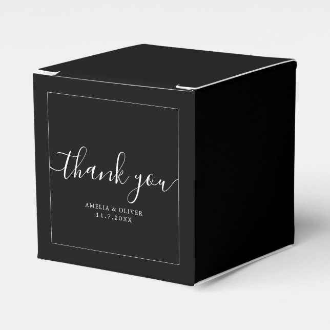 Elegant Timeless Wedding Thank You | Personalized  Favor Box (Front Side)