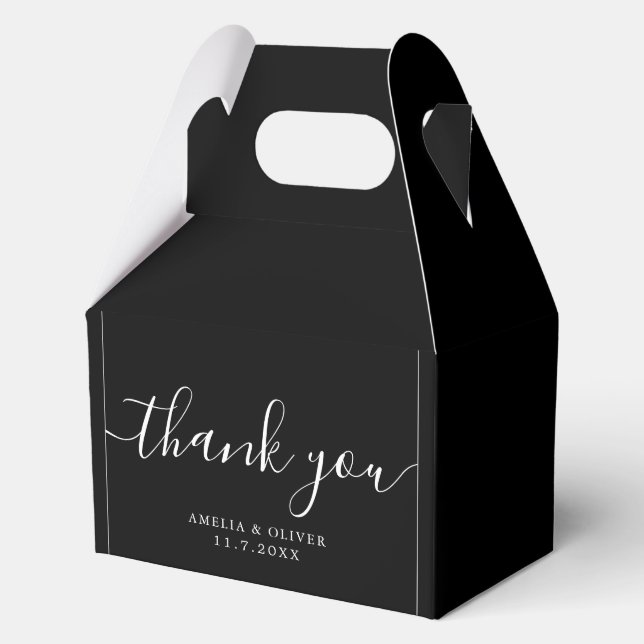 Elegant Timeless Wedding Thank You | Personalized  Favor Box (Front)