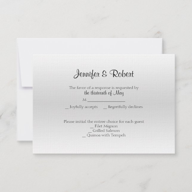 Elegant Tin 10th Anniversary Response Card (Front)