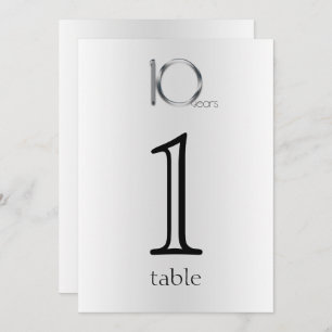 Elegant Tin 10th Anniversary Table Number