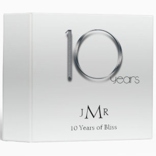 Elegant Tin 10th Wedding Anniversary Binder