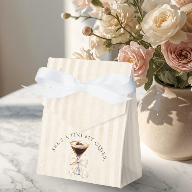 Elegant Tini Bit Older Espresso Martini Birthday Favor Box (She's a tini bit older espresso martini birthday party Favor Box)