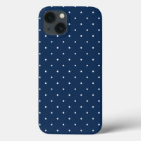 elegant tiny navy blue white polka dots pattern