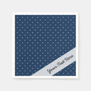 elegant tiny navy blue white polka dots pattern napkin
