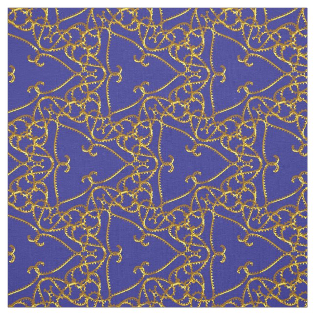 Elégant tissu Damas Marine Bleu (Échantillon)