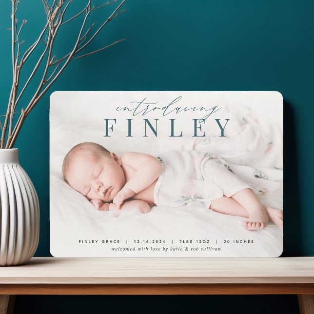 Élégant titre | Faire-part de naissance photo (Créateur téléchargé)