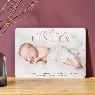 Élégant titre Faire-part de naissance photo