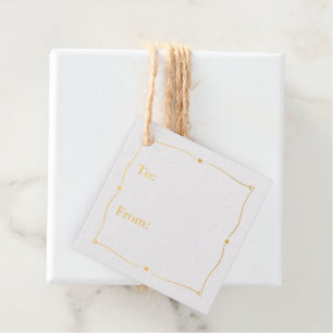 Elegant To And From Real Gold Foil Favour Tags