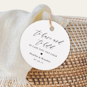 Elegant To Have and To Hold Wedding Blanket Favour Favour Tags
