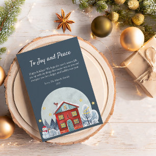 Elegant To Joy and Peace Christmas Flat  Holiday Card