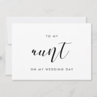 Elegant To my Aunt on my wedding day card