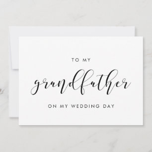 Elegant To my Grandfather on my wedding day card