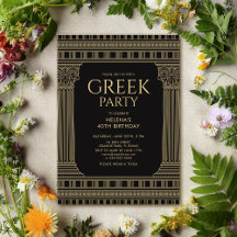 Elegant Toga Party design with temple columns