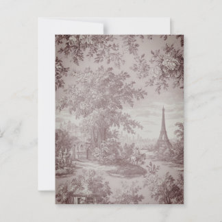 Elegant Toile de Jouy French Country Scene Postcard