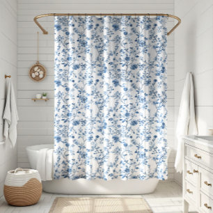 Elegant Toile Floral Pattern Blue and White