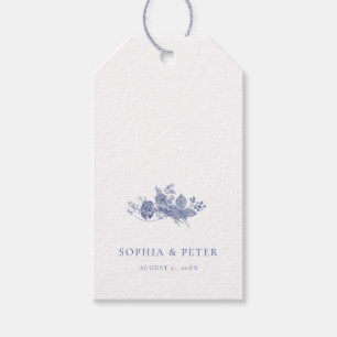 Elegant Toile French Blue Floral Thank You Tag