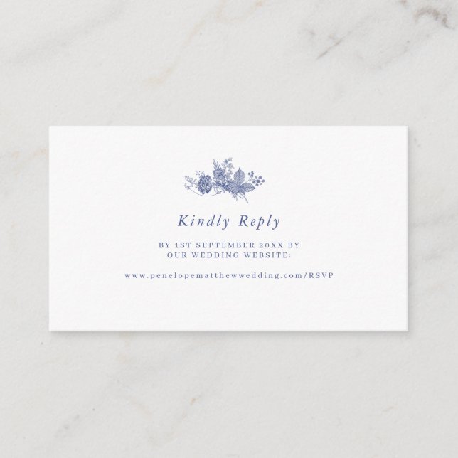Elegant Toile Site Français RSVP Carte de boîtier (Devant)