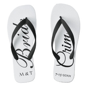 Élégant tongs blancs de mariée Customisée