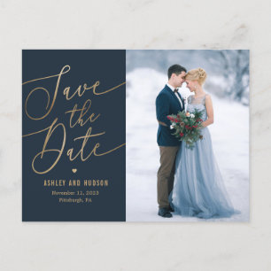 Elegant Touch EDITABLE COLOR Save The Date Postcard