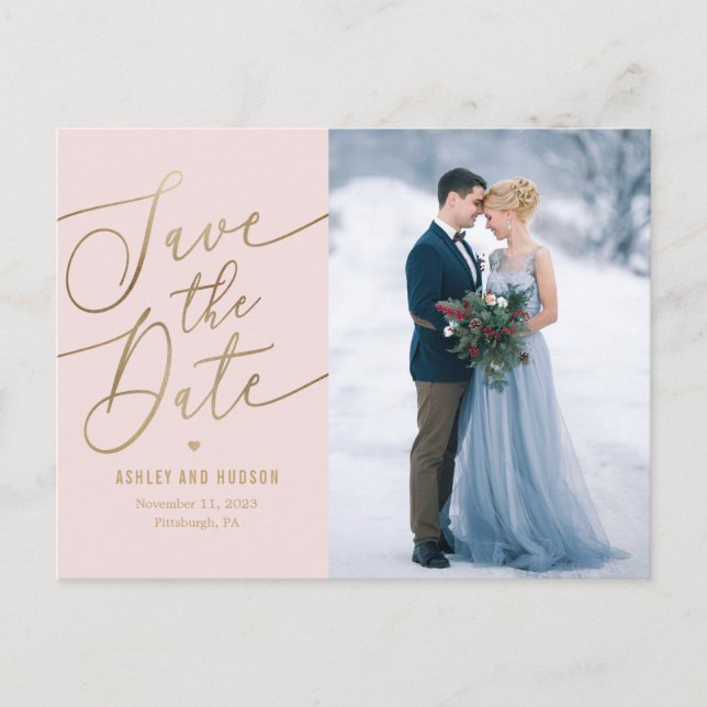 Elegant Touch EDITABLE COLOR Save The Date Postcard (Front)