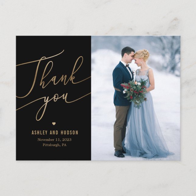 Elegant Touch EDITABLE COLOR Thank You Postcards (Front)