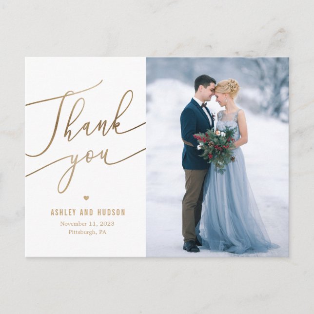 Elegant Touch EDITABLE COLOR Thank You Postcards (Front)