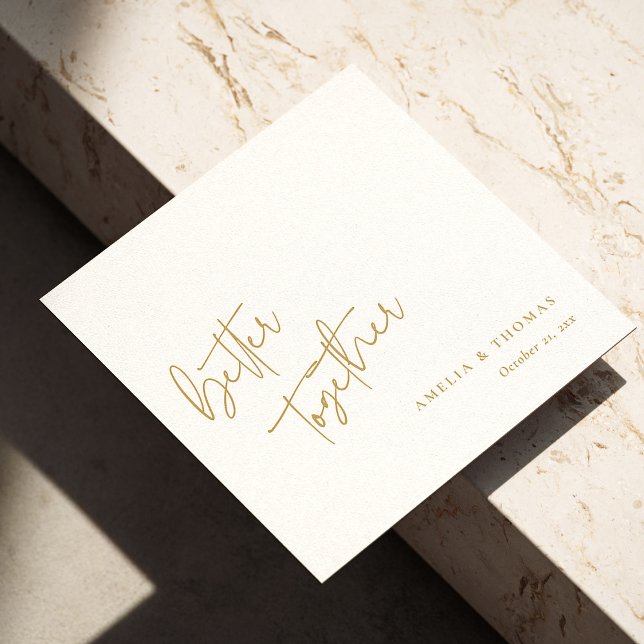 Elegant Touch: Personalized Gold Script Wedding Napkin (Elegant Touch: Personalized Gold Script Wedding Napkins)