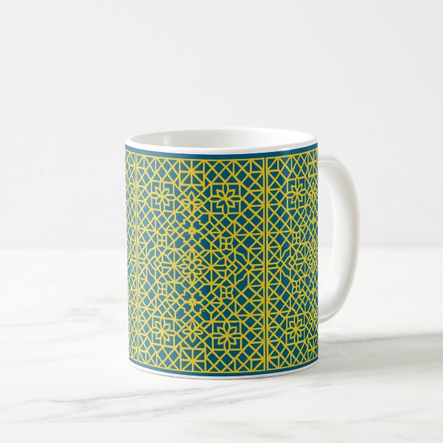Elegant Traditional Japanese Kumiko Pattern Coffee Mug (Front Right)