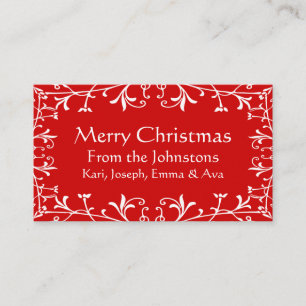 Elegant Traditional Merry Christmas Gift Inserts