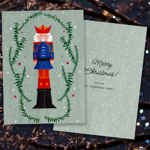 Elegant Traditional Merry Christmas Nutcracker Holiday Card