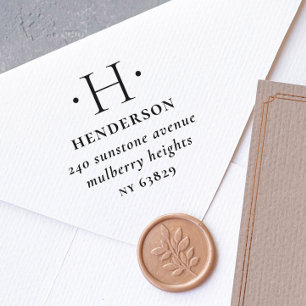 Elegant Traditional Monogram Family Return Address Self-inking Stamp