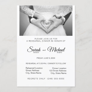 Elegant Traditional Photo Dinner Rehearsal Invitation