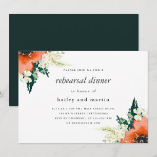 Elegant Traditions Floral Wedding Rehearsal Dinner Invitation