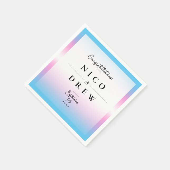 Elegant Trans Pride Wedding  Napkin (Corner)