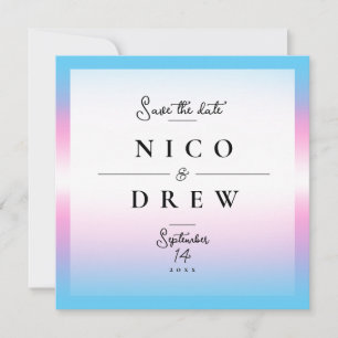 Elegant Trans Pride Wedding Save The Date