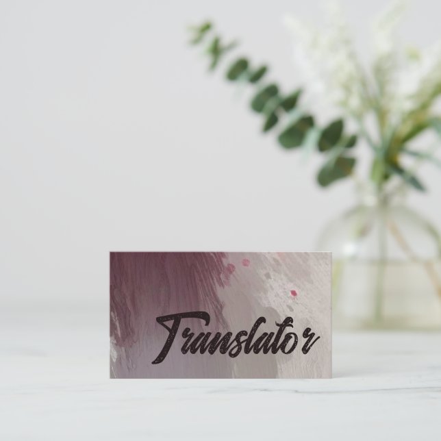 Elegant Translator Business Card (Standing Front)