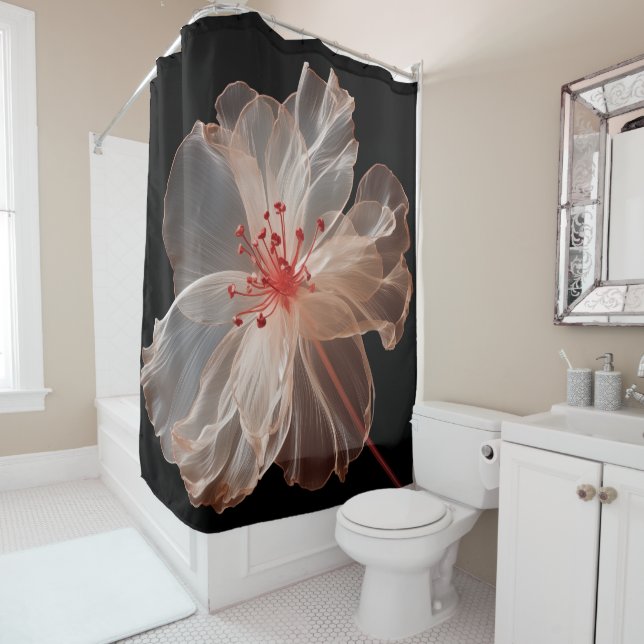 Elegant translucent flower on black (In Situ)