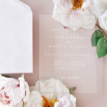 Elegant Transparent Minimalist Wedding Acrylic Invitations<br><div class="desc">Designed to coordinate with for the «Modern Classic» Wedding Invitation Collection. To change details,  click «Personalize». View the collection link on this page to see all of the matching items in this beautiful design or see the collection here: https://bit.ly/3H2bCfh</div>