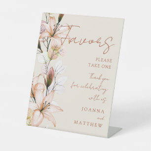 Elegant Transparent Rustic Boho Floral Favours Pedestal Sign