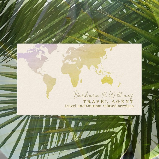 Elegant Travel Agent Signature Cream Paper Business Card (Creator Uploaded)