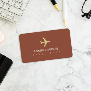 Elegant Travel Agent Terracotta Business Card