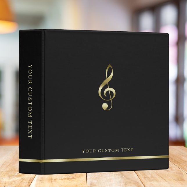 Elegant Treble Clef Music Choir Concert Black Binder (Creator Uploaded)